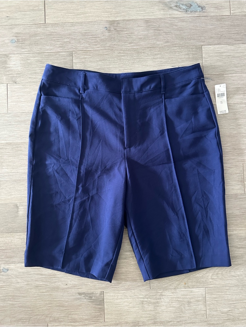 NWT Maeve Anthropologie Navy Tailored Bermuda Shorts Size 12